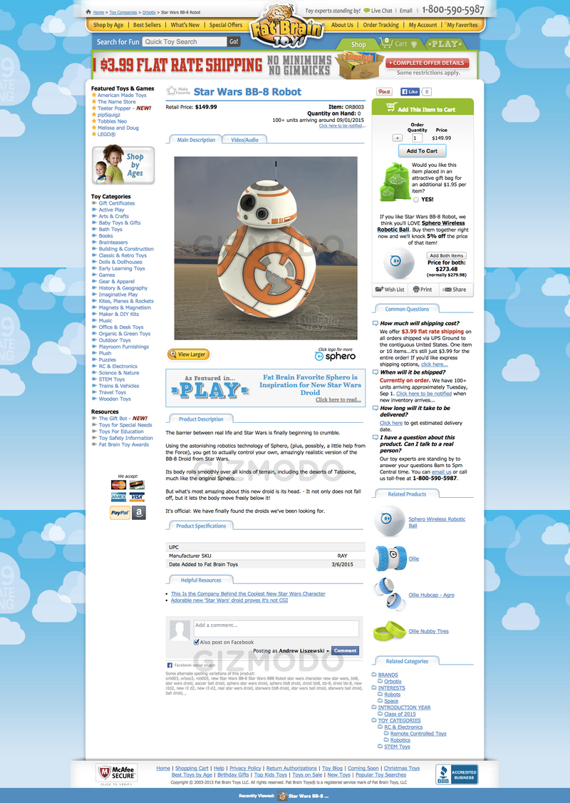 Illustration for article titled Is This Our First Look at Sphero's Official The Force Awakens BB-8 Toy?